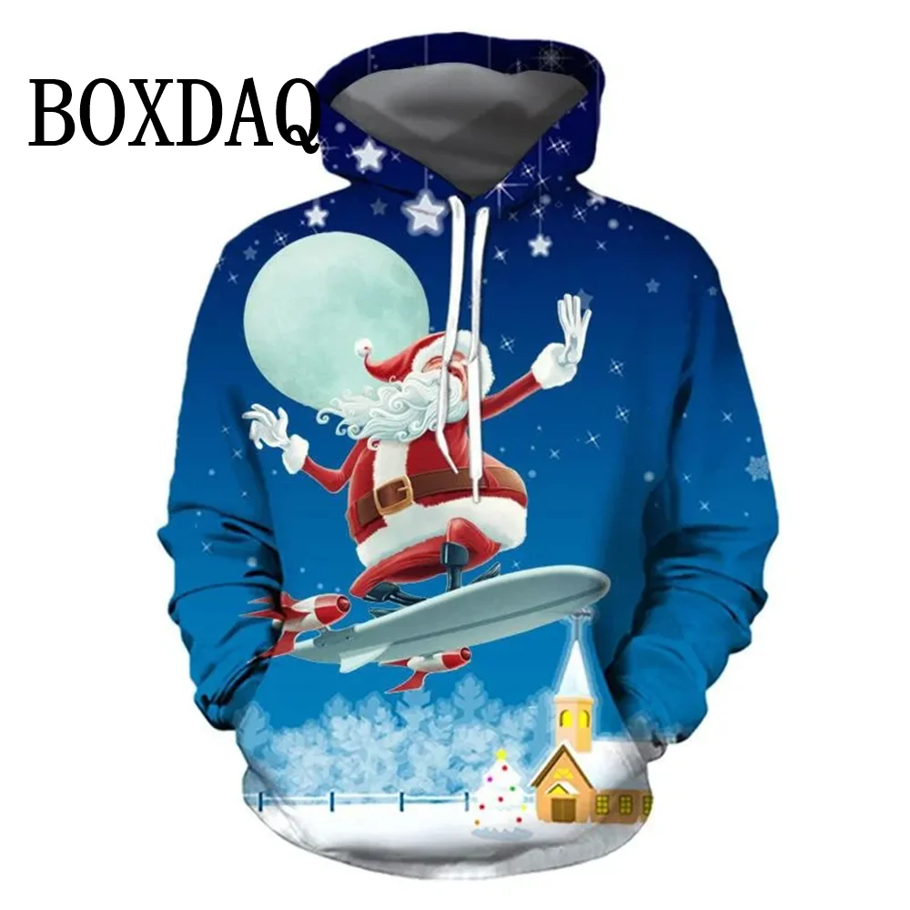 Christmas Hoodie Tops Women\'s Casual Streetwear 3D Graphic Hoodies Clothes Autumn Winter New Hooded Sweatshirts For Women 2025