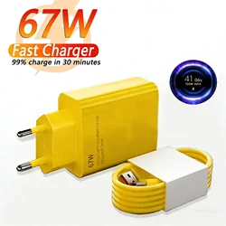 67W Fast Charger For Xiaomi 14 13 12 11 Pro Ultra Lite USB A To Type C Quick Charging Phone Cable For Redmi Note 12 Accessories