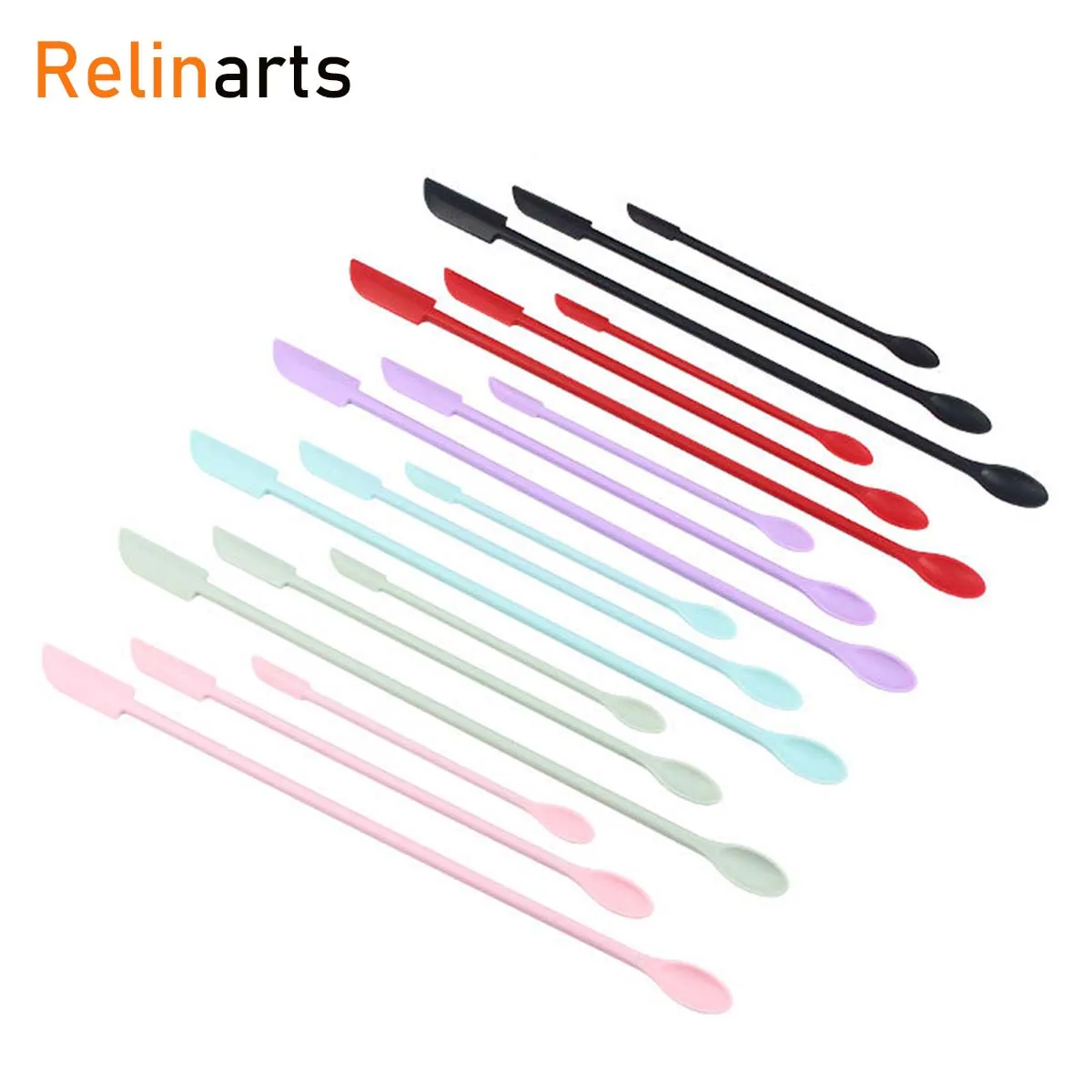3Pcs Double End Silicone Makeup Spatula Set, Small Medium Large Cream Residue Scraper 6 Colors Available