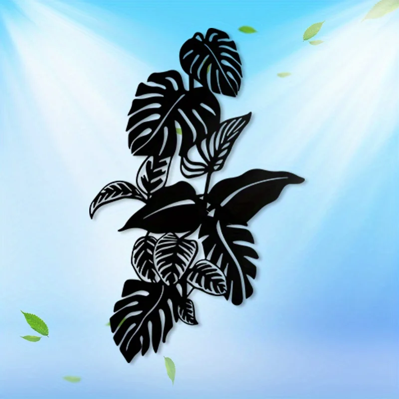 

Металлическое настенное украшение в виде листа монстеры, 1 шт., статуэтка в виде листа монстеры, идеально подходит для декора стен патио, балкона, рождественского декора.