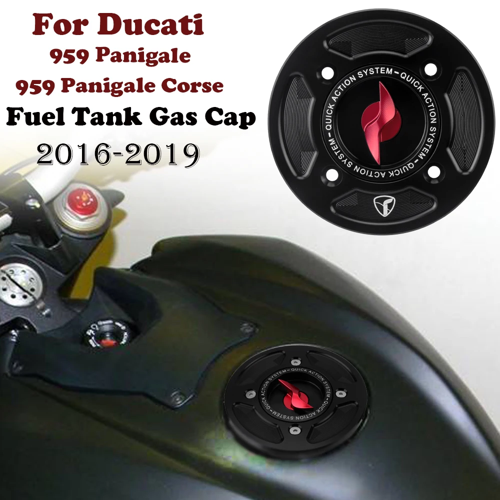 For Ducati 959 Panigale 2016-2019/ 959 Panigale Corse 2018 Gas Tank Fuel Tank Cap Cover Motorcycle CNC Fuel Tank Cap