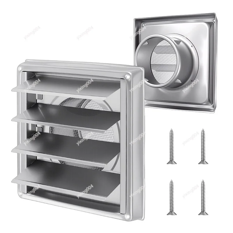 Stainless Steel Air Vent Cover, Round Dryer Outlet Louver Grille for External Wall Ventilation