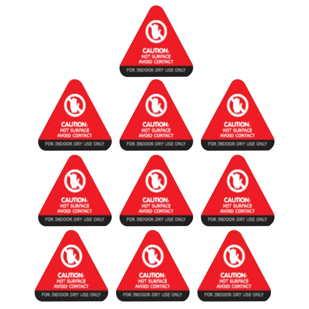 10Pcs Heat Sensitive Caution Hot Surface Stickers Temperature Indicator Scald Warning Label High Temperature Safety Decals