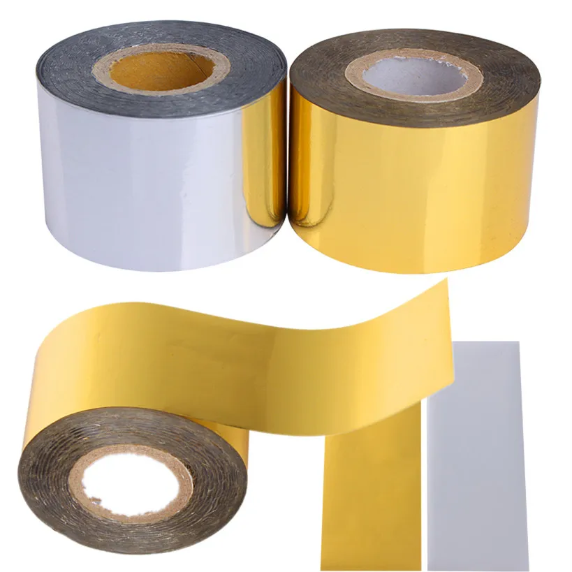1 rolle Silber Gold Nagel Folie Metall Wirkung Starry Folie Papier Transfer Aufkleber Maniküre Nagel Dekorationen 4cm * 120m Band