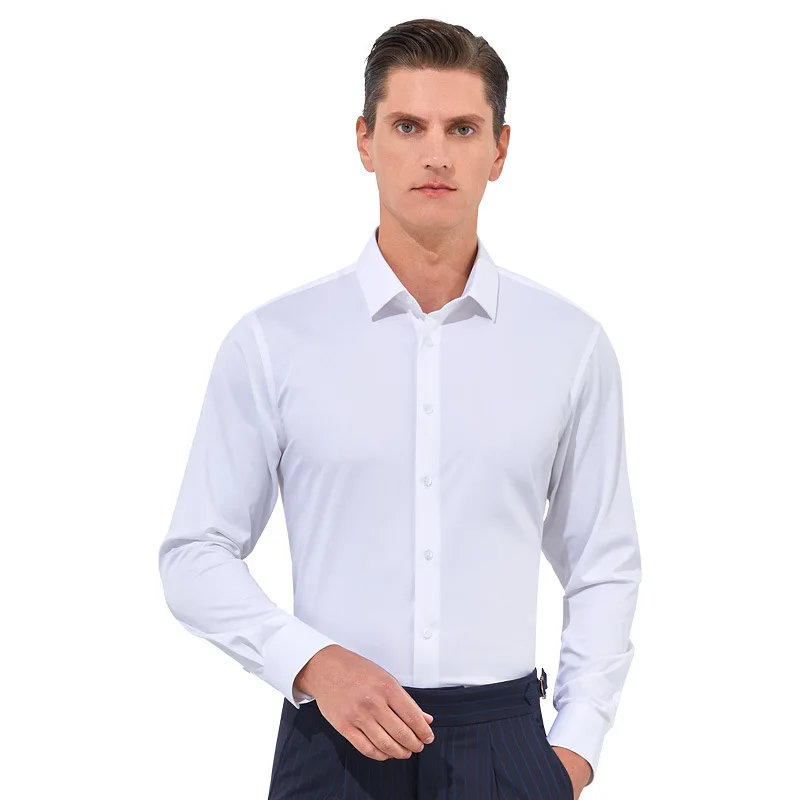

2025 New Long-Sleeved Men's Shirt Business Casual Pure White Black Shirts For Men Workwear With Pocket Fashion 7XL Free Shiping