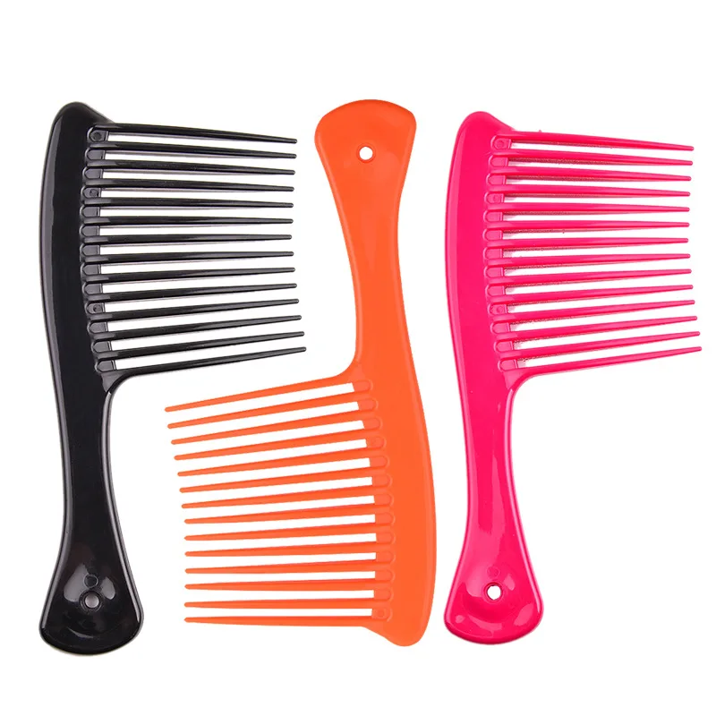 1pc Large Wide Tooth Comb, Home Hair Salon Plastic Axe  Curling Comb Styling Tools & Accessories