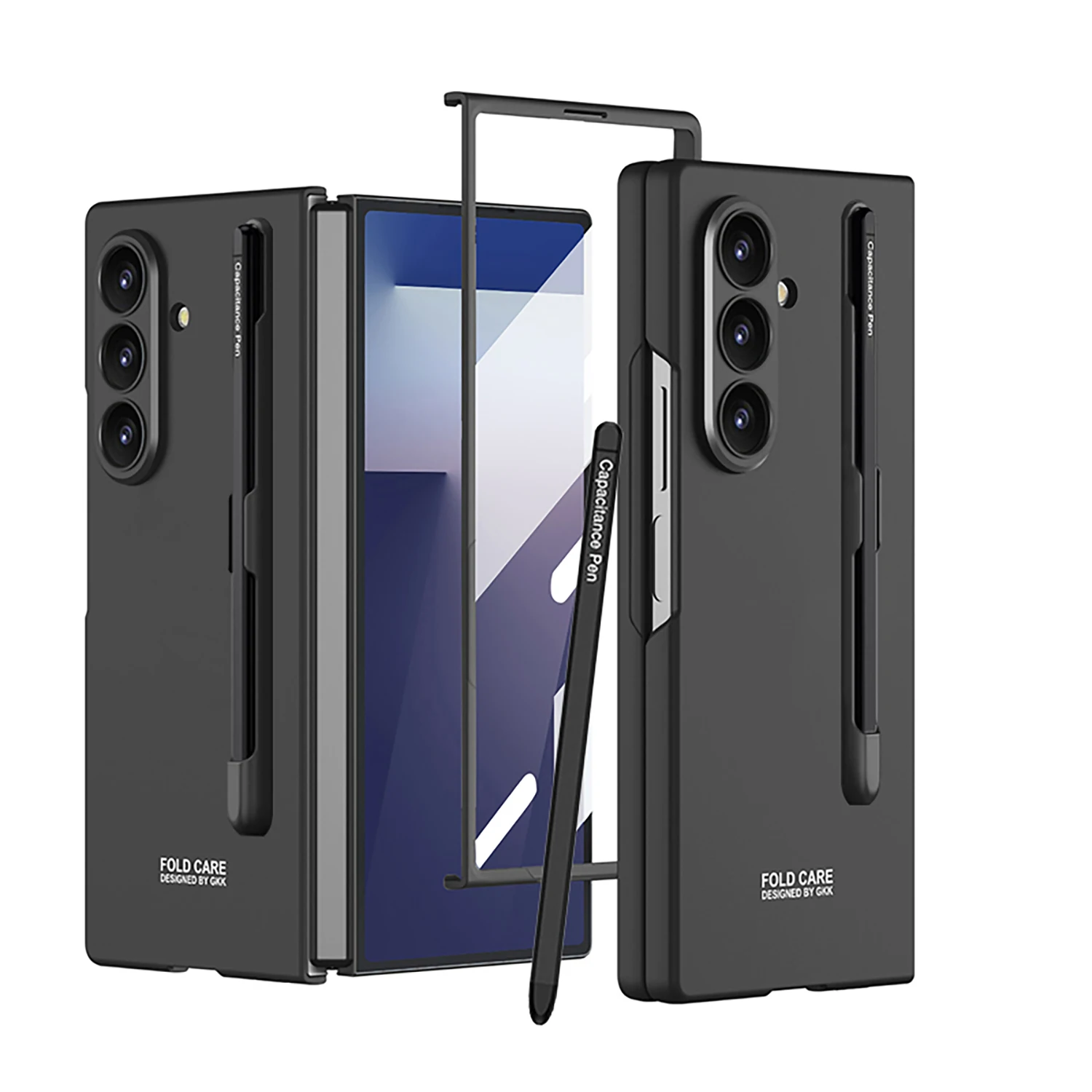 

Чехол Magsafe Business Pattern для Samsung Z Fold 7, чехол с передним слотом для ручек из закаленного стекла, задняя полная крышка для мобильного телефона