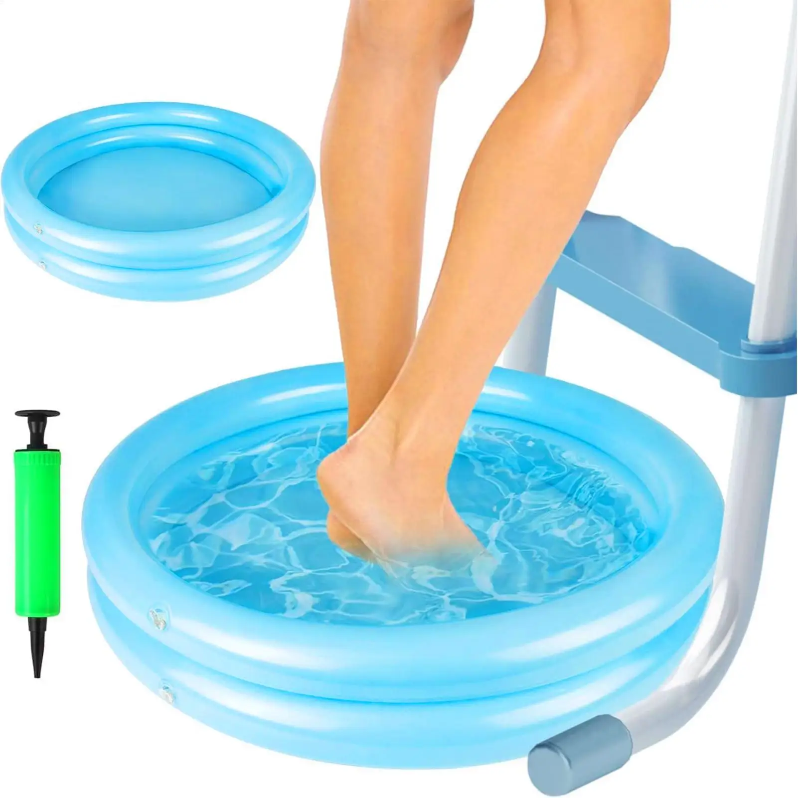 

Portable Inflatable Foot Basin Convenient Foot Soaking Bath for Pool Beach Foldable Foot Soaking Bath for Pool Entry Ladder