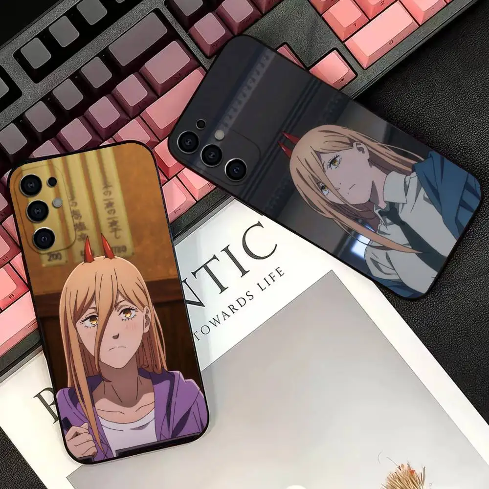 P-Power Chainsaw Man Phone Case For Samsung S25,S24,S21,S22,S23,S30,Ultra,S20,Plus,Fe,Soft Silicone Black Cover