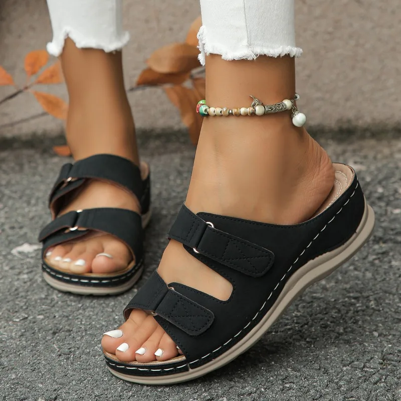 Ladies Shoes 2024 Hot Sale Open Toe Women's Slippers Summer Rome Solid Light Outdoor Casual Beach Slippers Zapatos De Mujer