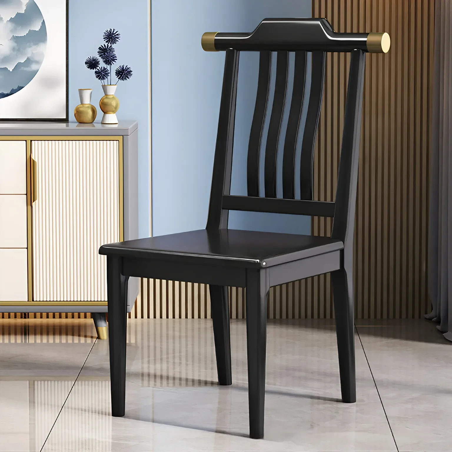 For New Chinese Simple Luxury Dining Chairs Design Sedentary Dining Room Furniture Dining Chair With Backrest