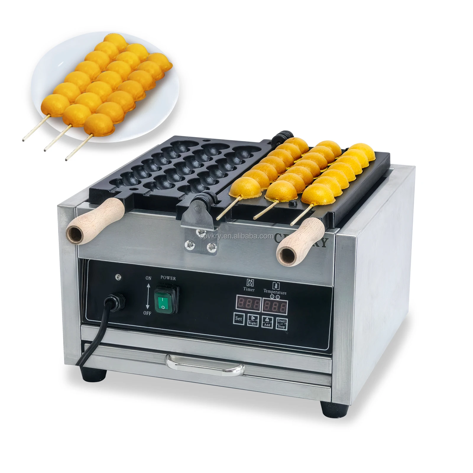 Professional 110 220 V Commercial Waffle  Intelligent Digital Non-Stick Stainless Stick Machine for Outdoor  Hotel