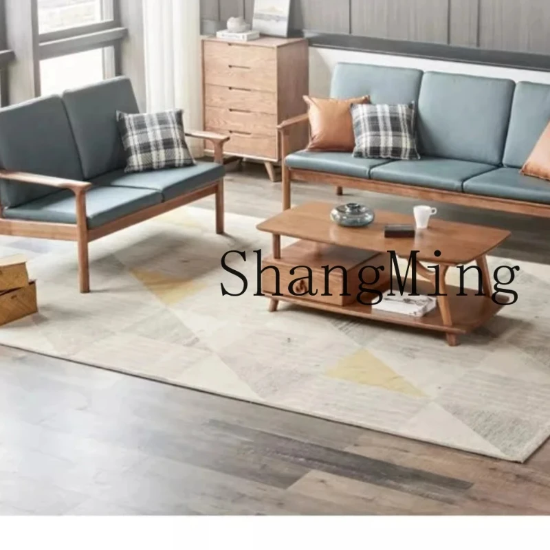 

SM simple solid wood sofa advanced sense modern simple living room small apartment new sofa