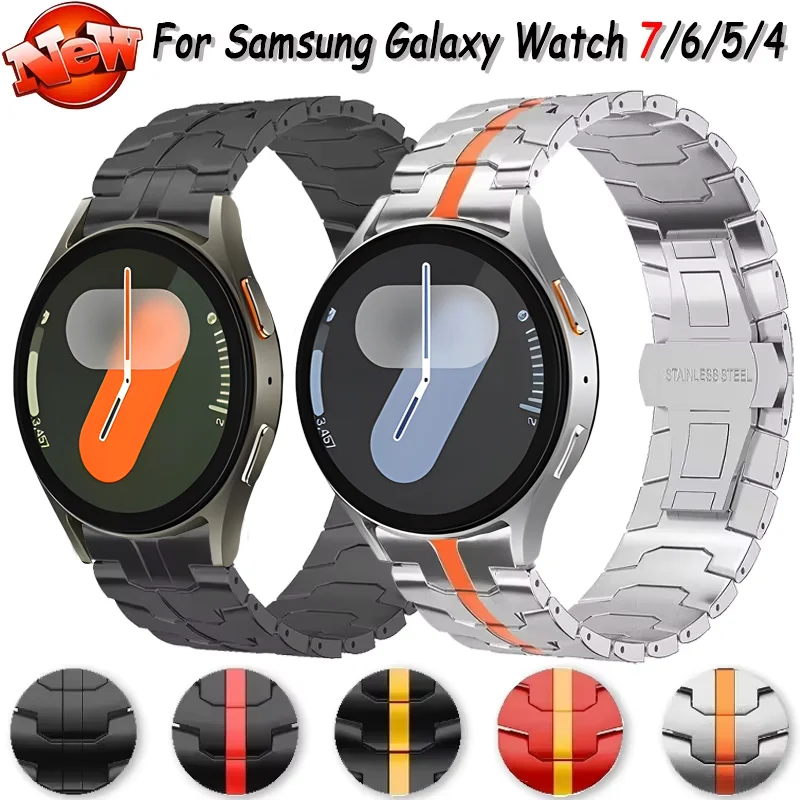 Metalowy pasek do Samsung Galaxy Watch 4/5/6/7 44mm 40mm 5 Pro 45mm Opaska na nadgarstek Galaxy Watch 4/6 Classic 46mm 47mm 43mm correa