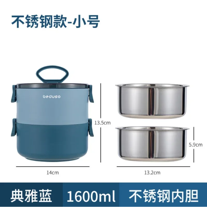 Lancheiras para adultos Recipientes de preparação de refeições em aço inoxidável empilháveis isolados