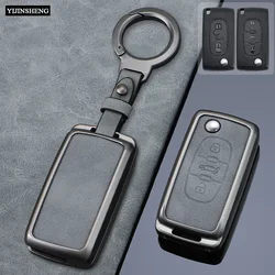 2 3 Buttons Zinc Alloy + Leather Key Case Cover for Peugeot 107 207 307 308 407 607 3008 5008 For Citroen Xsara Picasso C5 C6 C8
