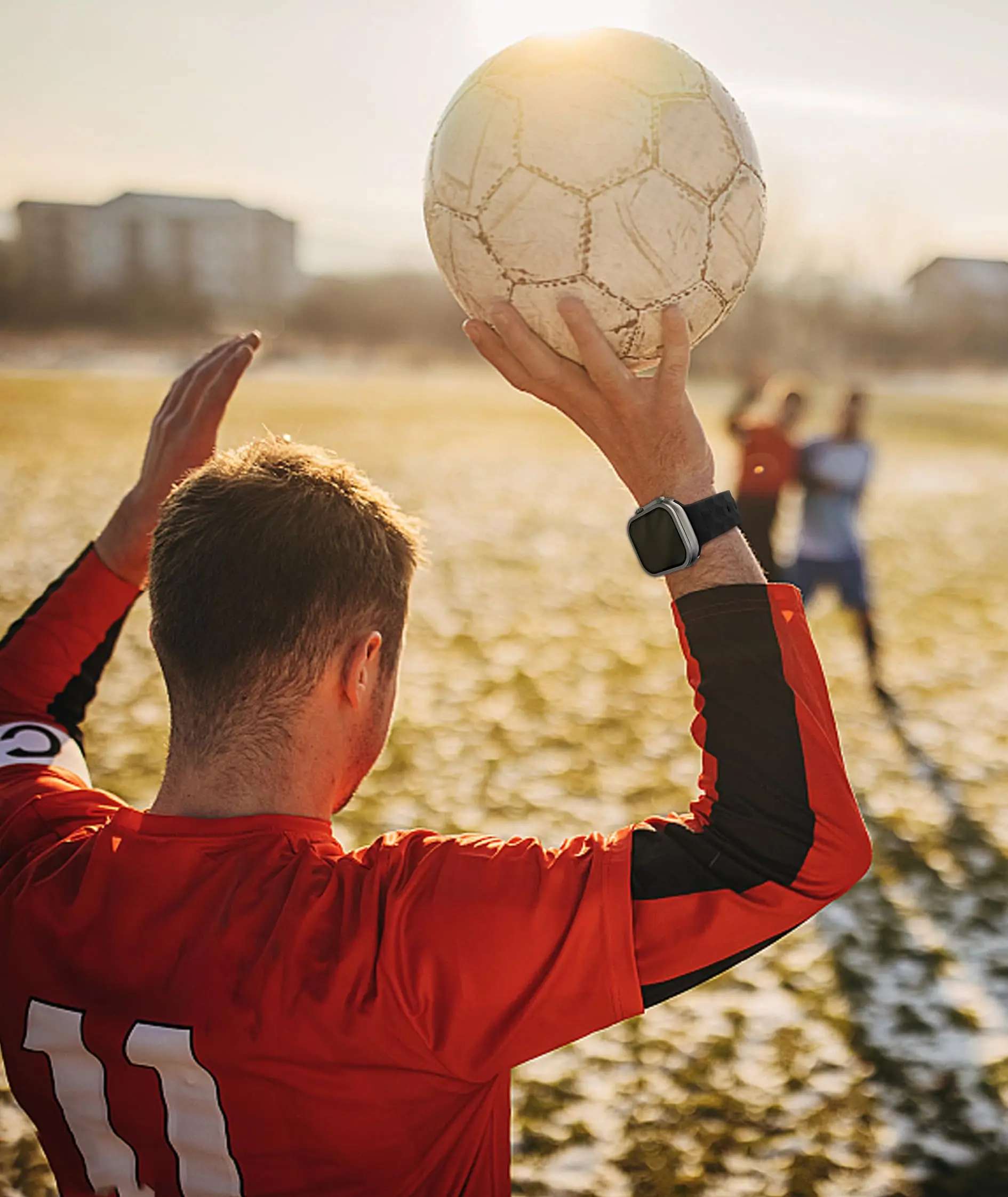 Apple Watch Ultra、iWatchシリーズ9/8/7/6/5/SE対応 スポーツシリコンストラップ 49mm/40mm/45mm/41mm/38mm/44mm フットボールブレスレット