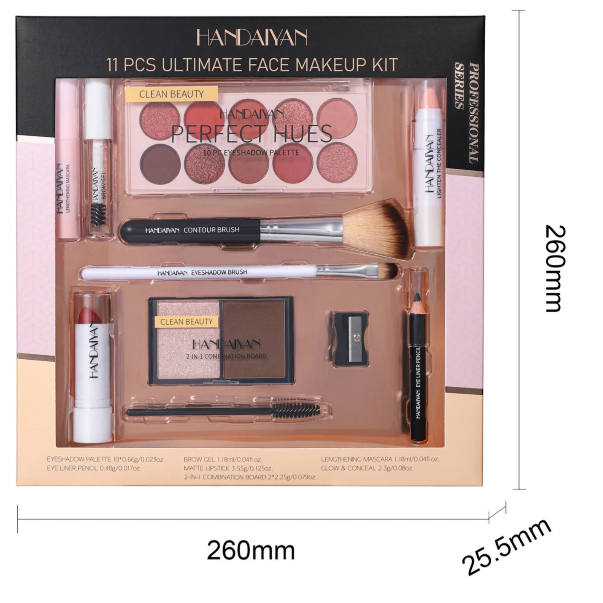 Professionele Make-up Kit 11-delige Oogschaduw Contour Blusher Set Waterdicht Hooggepigmenteerde Smudge Proof Gezicht Cosmetica Collecti