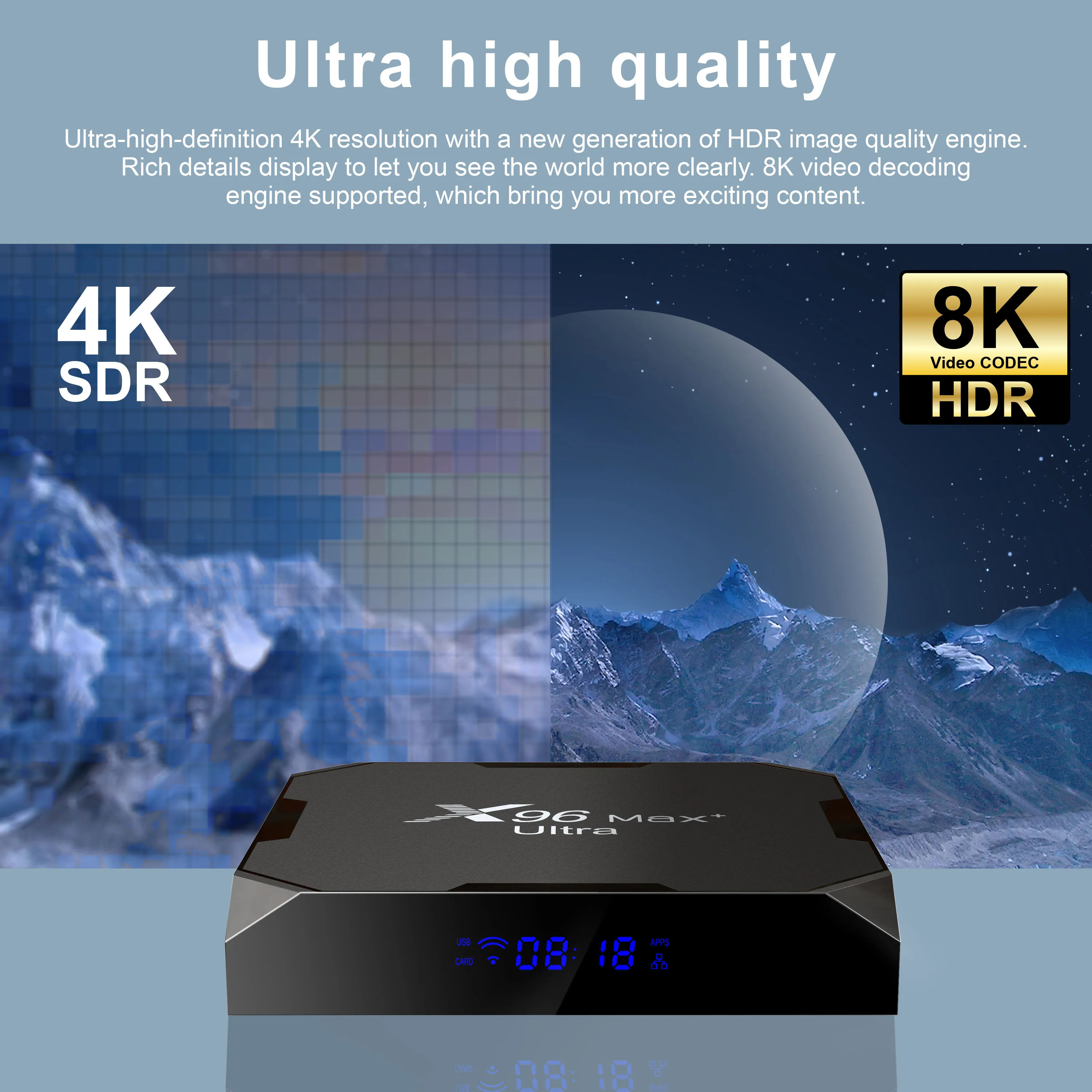 100M X96 MAX Plus Ultra Android11 TV Box 4GB 64GB 32GB Amlogic S905X4 Smart Media Player Wifi 2.4G e 5.8G 8K Fast Set Top Box nuovo