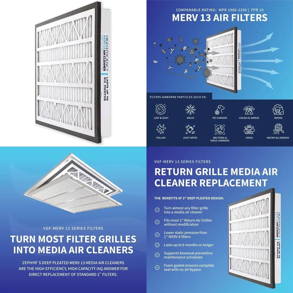 

18x20x3 MERV 13 Air Filter Replacement for Return Air Grilles, Pack of 1