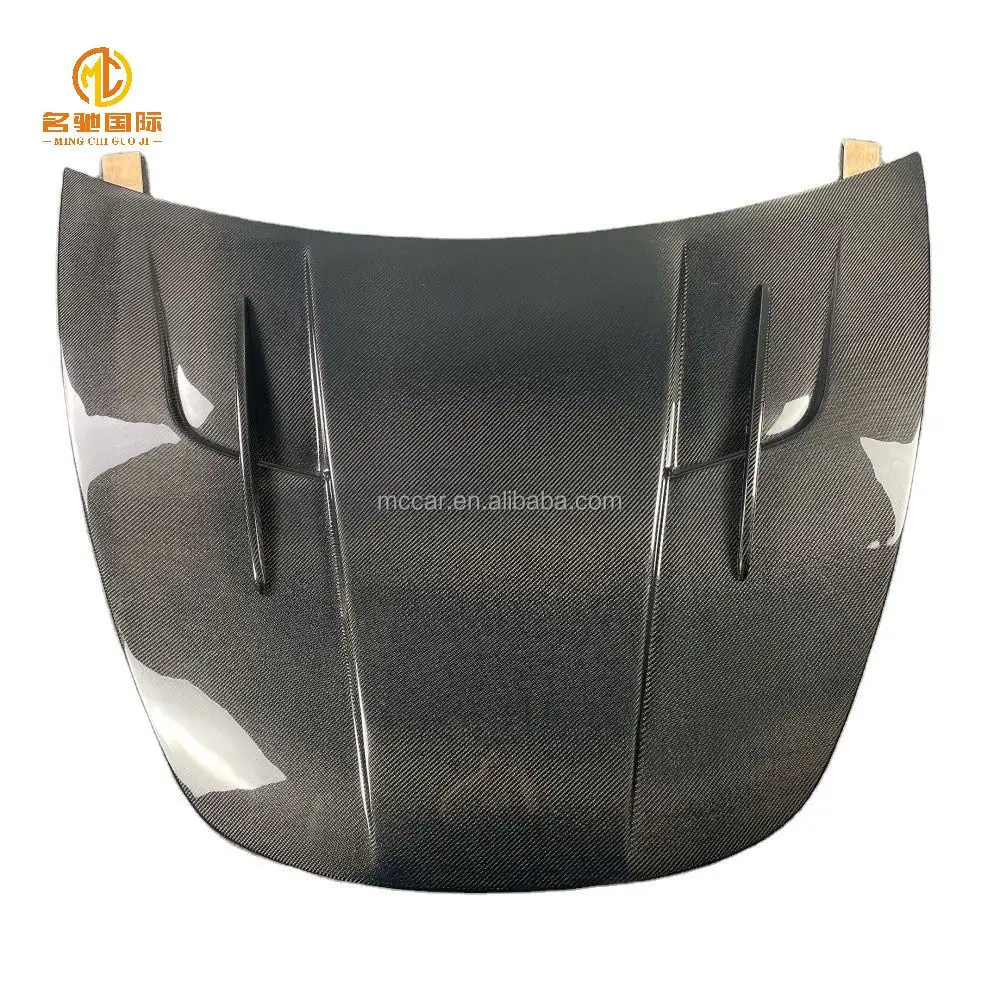 

R Style Single Sided Carbon Fiber Front Engine Hood Vent Cover for Tesla Model 3 Car Hood