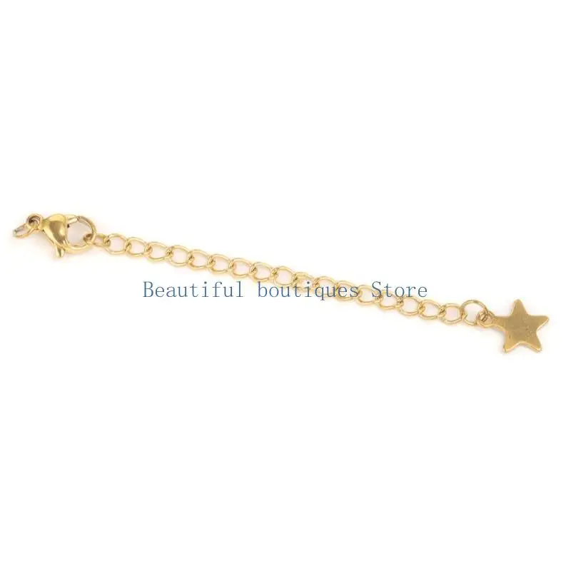 وصلات سلسلة U4LF للقلادة والسوار سلسلة ذيل محمولة 5 سم وصلة موسع من الفولاذ المقاوم للصدأ للقلادة والسوار