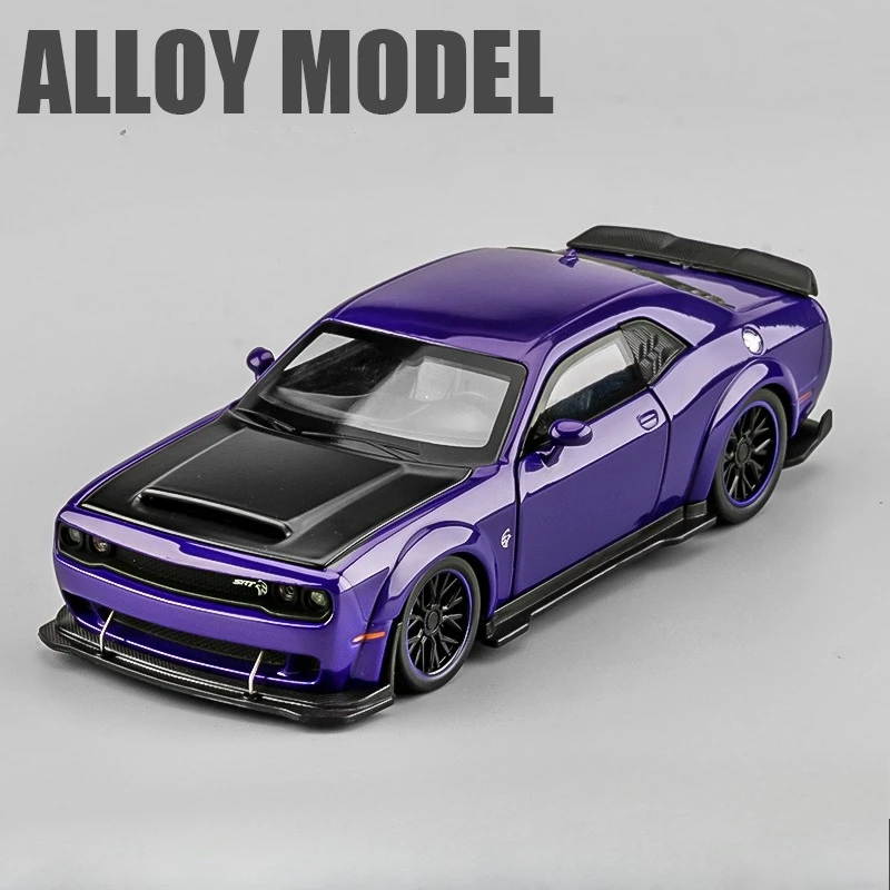 シミュレーション 1:32 ダッジチャレンジャーヘルキャットロードスター金属おもちゃの車のモデル音と光プルバック金属おもちゃの車両少年ギフト