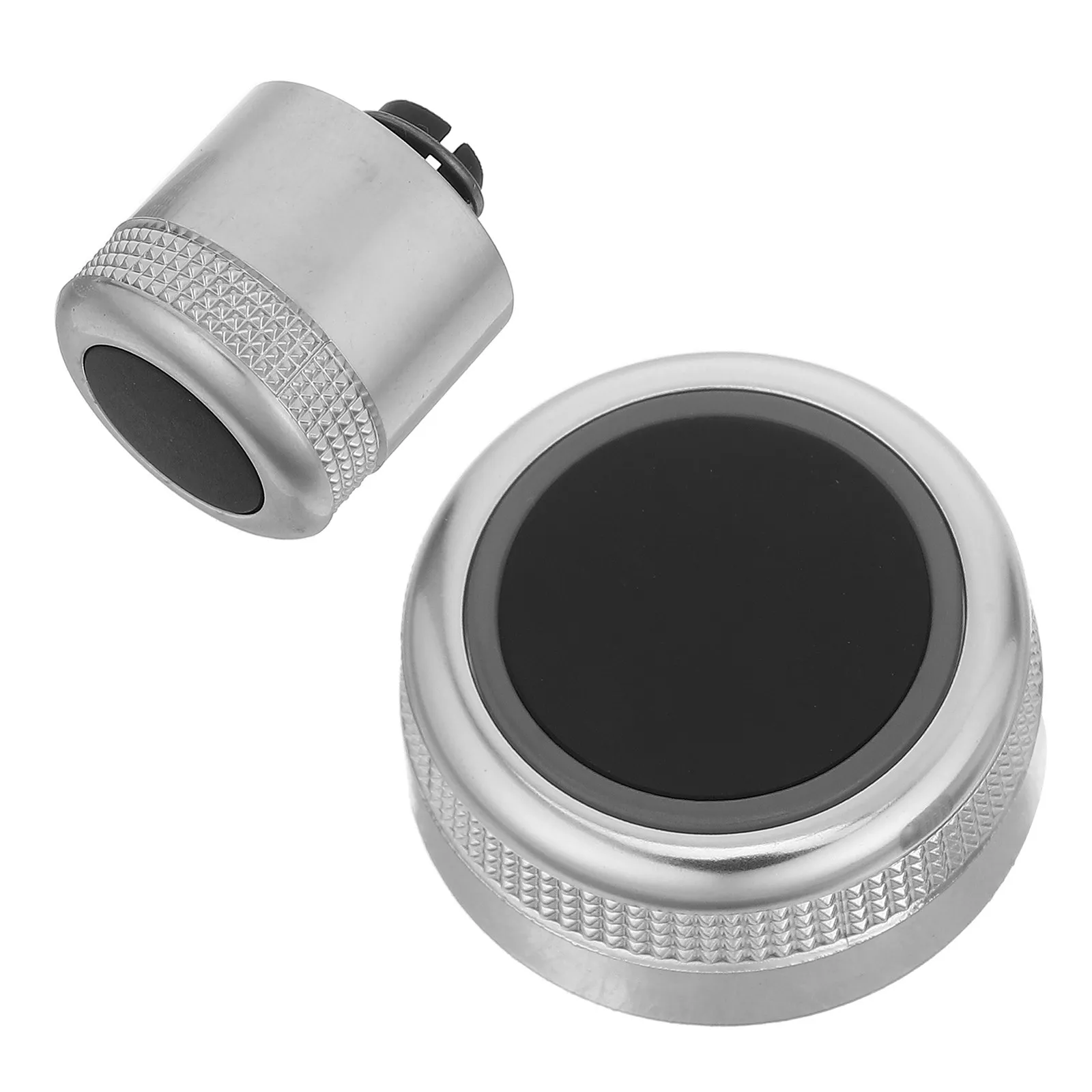 

2Pcs Car Multimedia Volume Knob Decorative Ring Silver Vehicle Volume Knob Protector Car Audio Trim Door Loudspeaker Cover