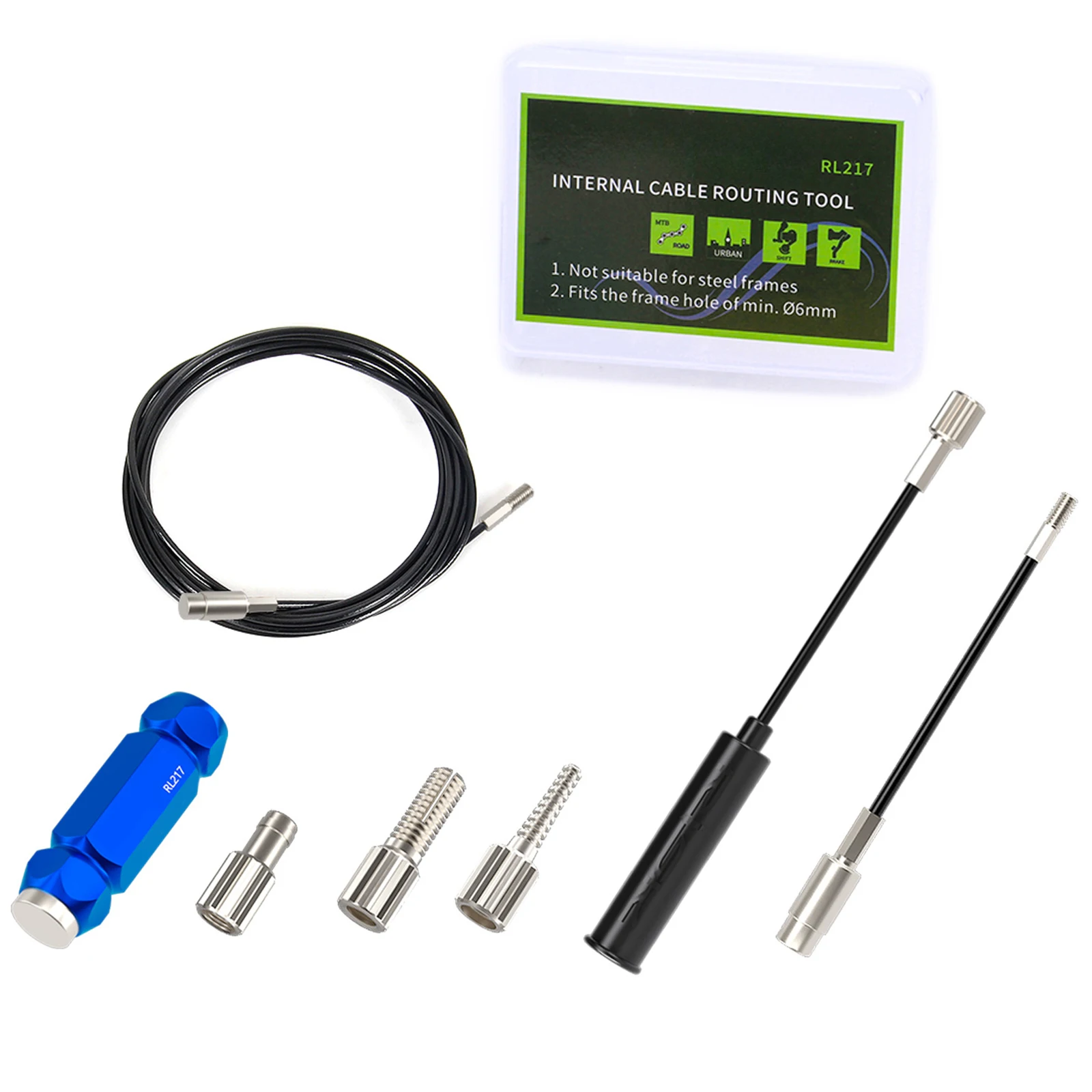 

1Set Bike Internal Cable Routing Tool Magnetic Durable Aluminum Alloy Frame Cable Threading Tool for Road Mountain Bikes