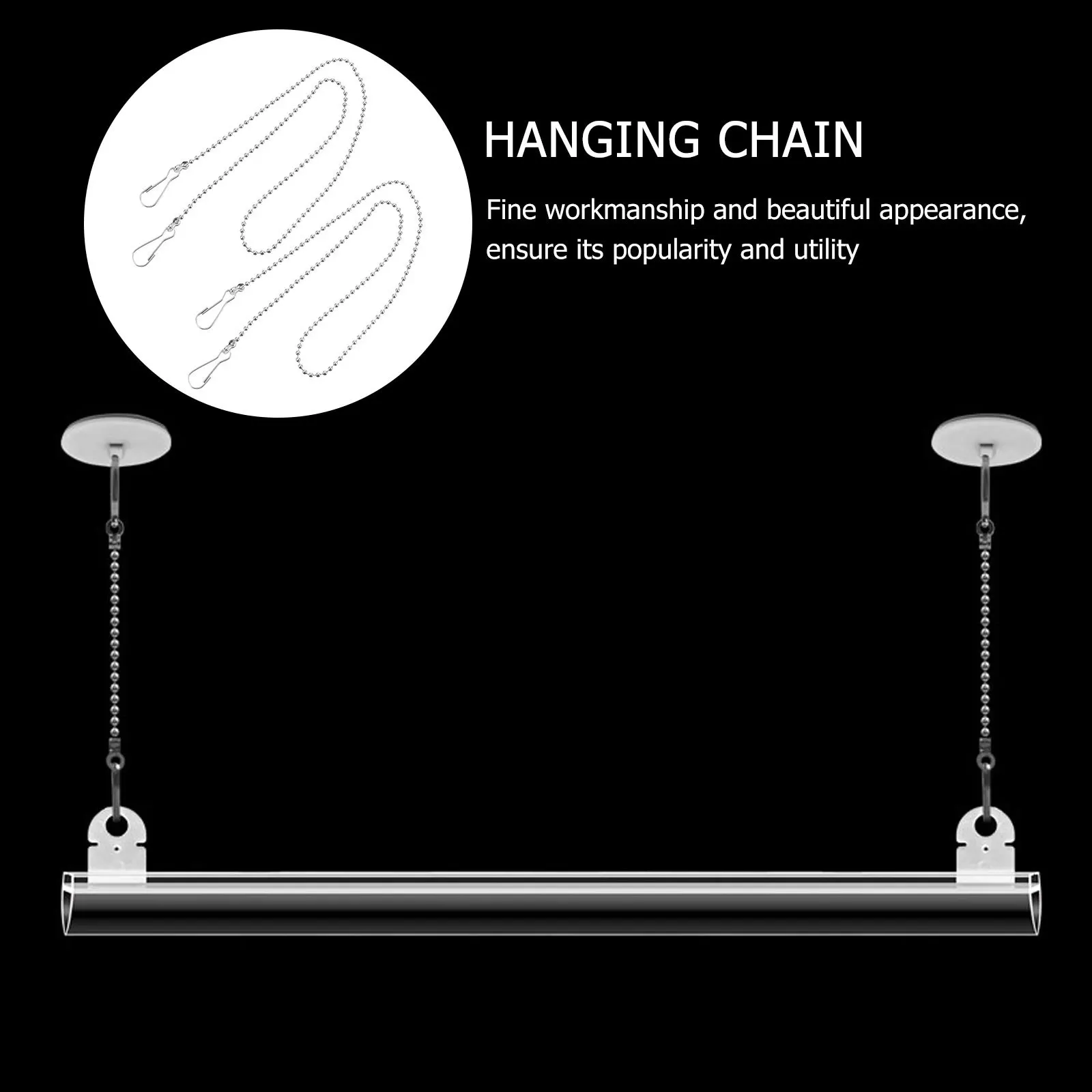 

10Pcs Strong Metal Chain for Flag Pole Hanging Accessories Replacement Chain with Smooth Finish Poster Rod Decorative Use