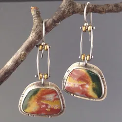 Vintage Punk Mechanical Beads Earrings Paste Pattern Ladies Hook Drop Earrings Jewelry