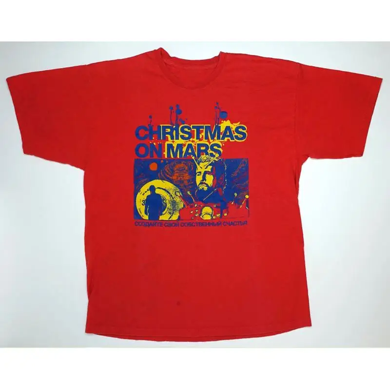 

Красная футболка Flaming Lips Christmas On Mars Tour, хлопок Uu628