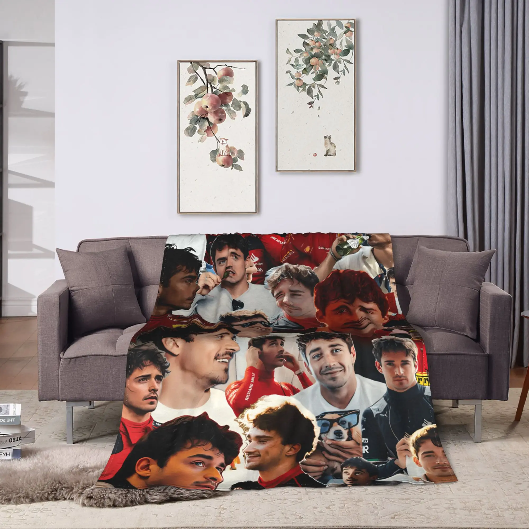 Charles Leclerc Warm Blanket  Kids Adult Plush Throw Blanket Pattern Living Room Flannel Bedspread Sofa Bed Cover