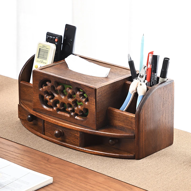

Solid wood tissue box Home living room desktop paper box