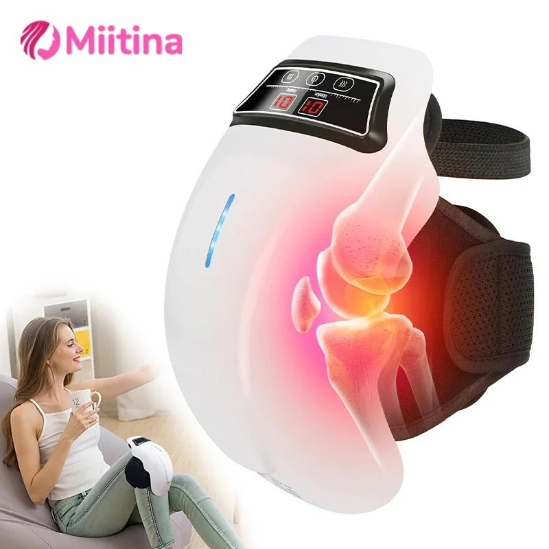 

Electric Knee Massager Hot Compress Infrared Therapy Arthritis Knee 2 in 1 Massage Heating TENS Massager Pad Joint Pain Relief