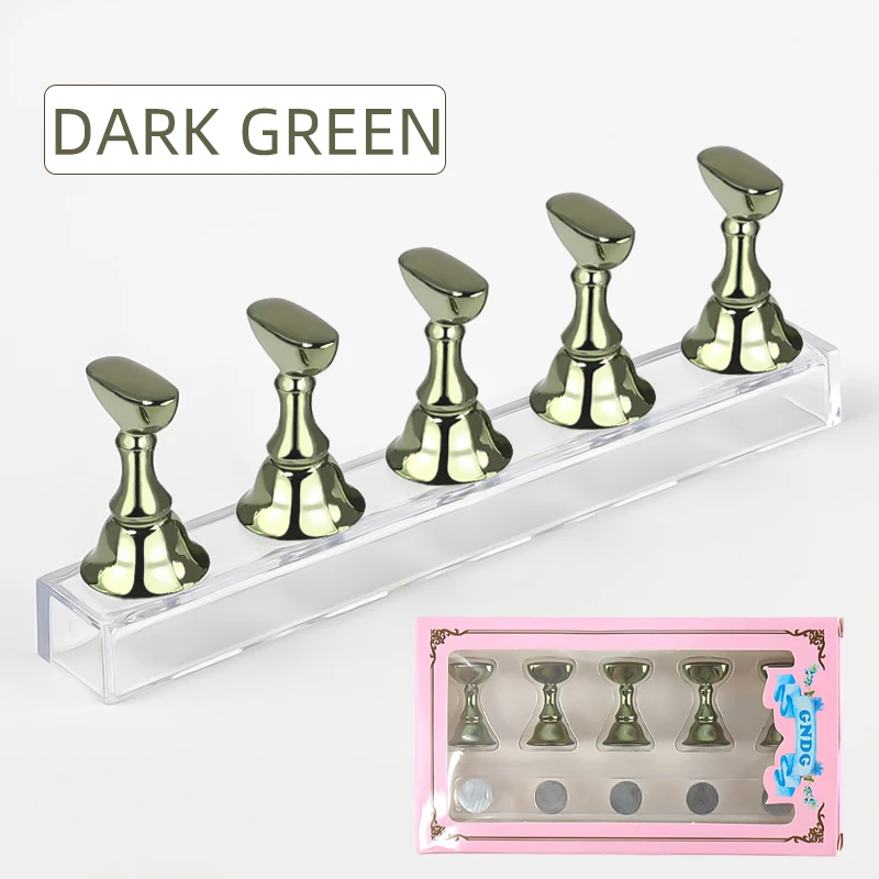 5 stücke Nagel Halter Falsche Nagel Spitze Praxis Stehen Kristall Basis Magnetische Halter Nail art Display Für Kunst Salon DIY & Praxis Werkzeuge