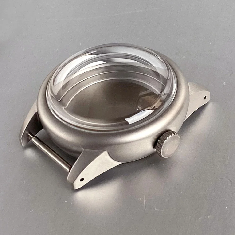 36mm aço inoxidável escovado caixa de relógio mergulho bolha vidro safira caber nh34aa nh35aa nh36aa eta 2824 pt5000 peças relógio