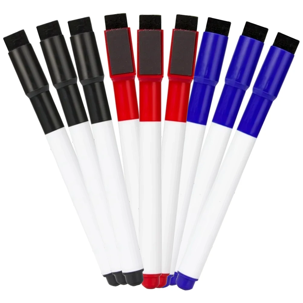 

9pcs Magnetic Whiteboard Pen Dry Erase Markers Multicolor Kids Office School Use Not Fade Smooth Writing