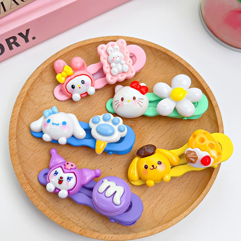 Épingles à cheveux mignonnes pour femmes et filles, jolies pinces à cheveux, accessoires de dessin animé Kawaii, pinces latérales polyvalentes, cadeaux de mode