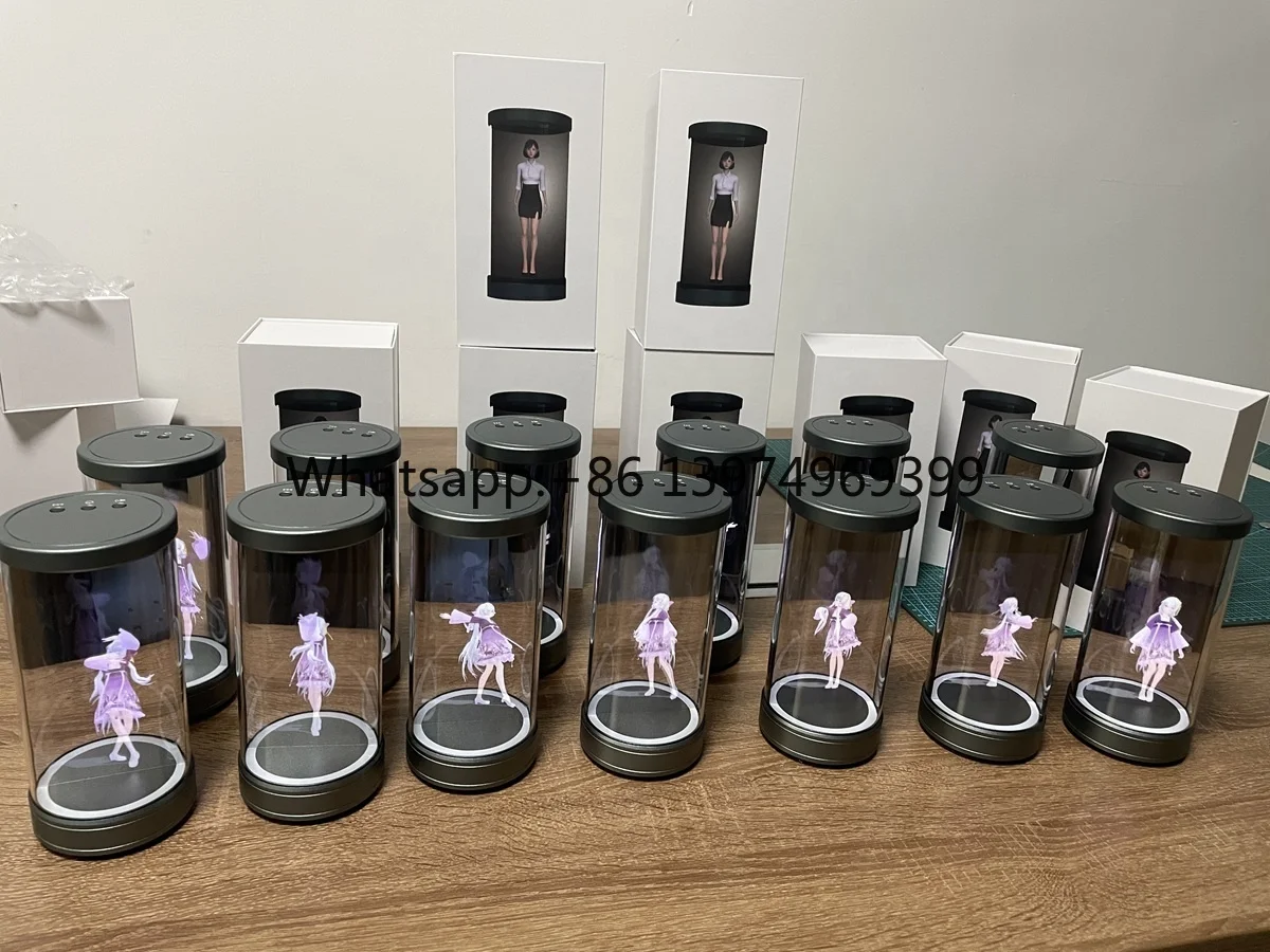 Portable Hologram Screen Display Showcase 3D Holographic Cylinder Mini 5inch Holo Tube