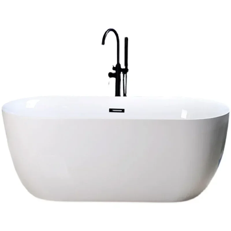 Acrylic Household Small Apartment Bathtub Constant Temperature Thin Edge Bathtub Independent Movable Seamless Integrated