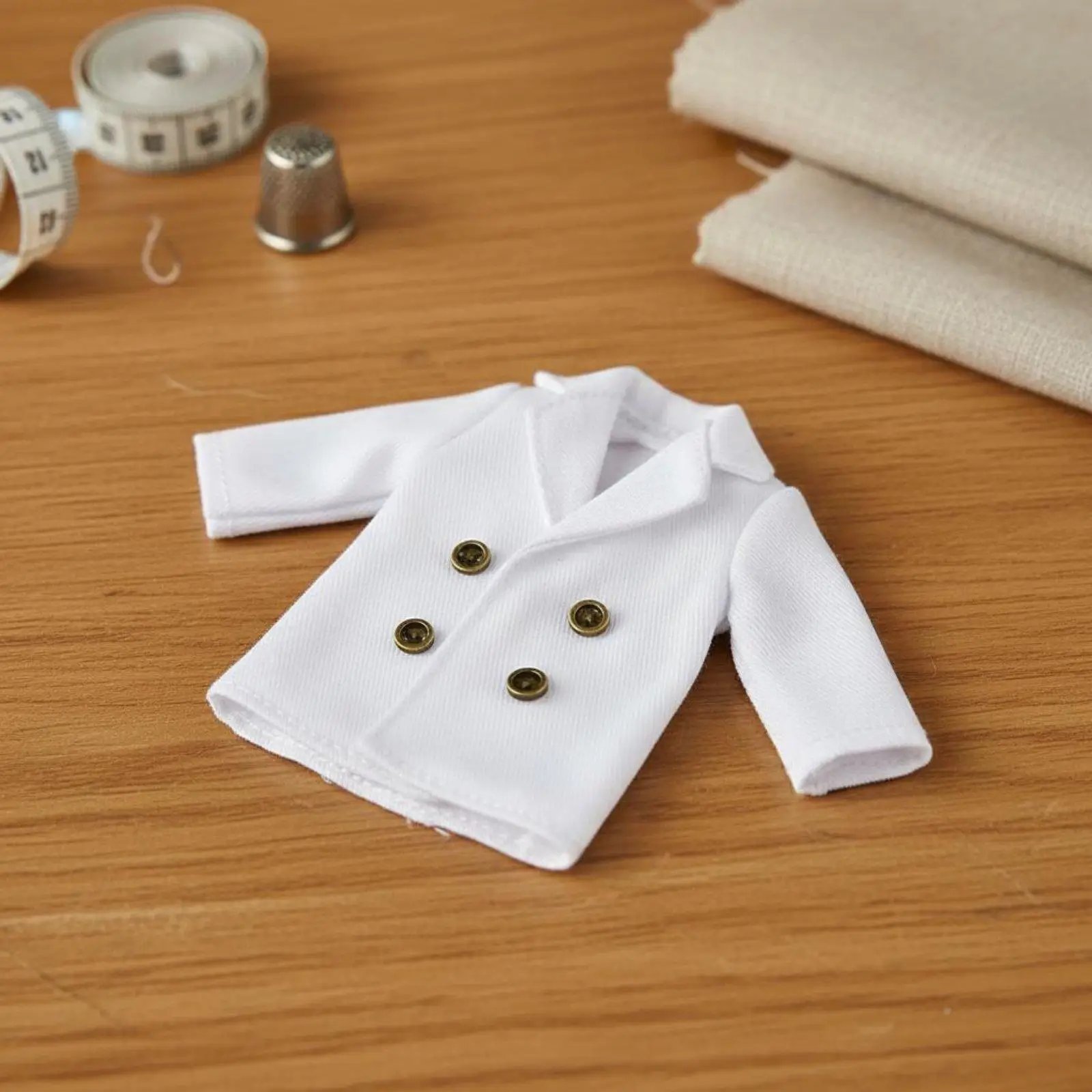 Bjd Doll Overcoat Versatile Fashion Doll Trench Apparel Long Sleeve Coat for 1/12 Scale Boots Hat Outfit