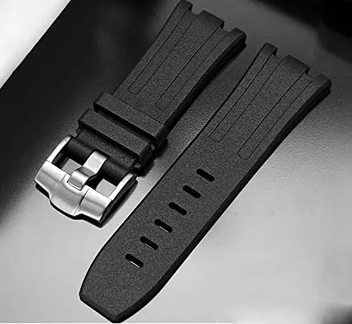 Silicone Watch Strap 28mm for  Audemars And Piguet AP Royal Oak Offshore 15400 15703  28mm Black blue nature Rubber Watchband