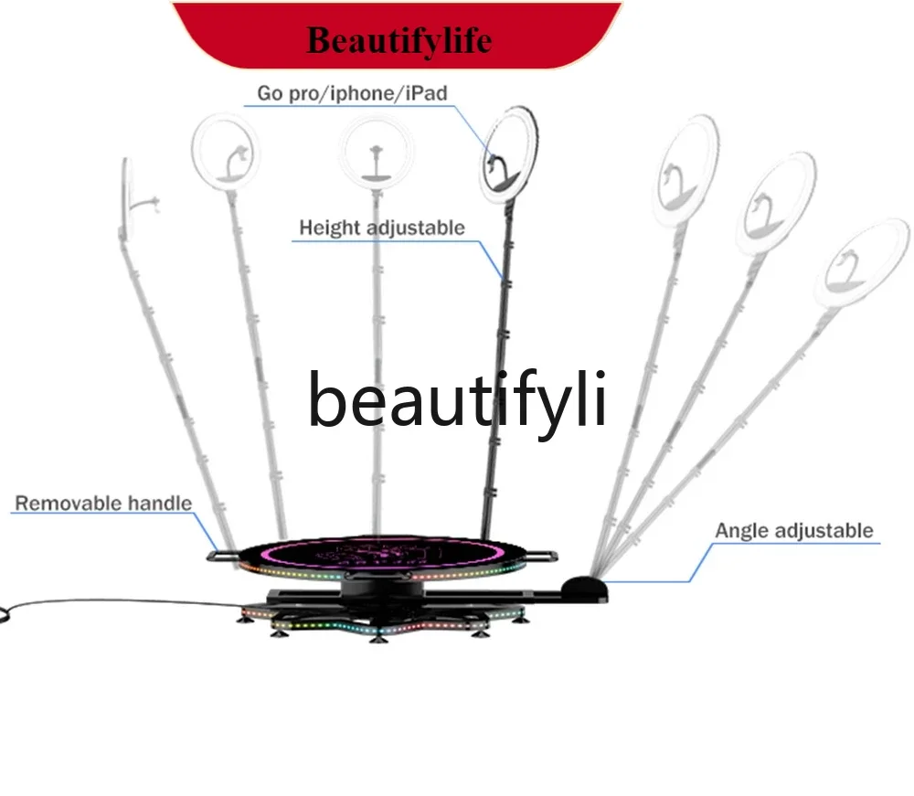 

E132 Rotating selfie table live broadcast ring auction table 360 degree surround shooting new products