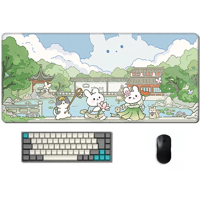 Niedliche Mauspad grüne Pflanze Büro Mouse pad Geschwindigkeit Gummi Schreibtisch matte Gamer Tastatur Gaming PC Schreibtisch matte 900x400 xxl Kawaii Tisch matte