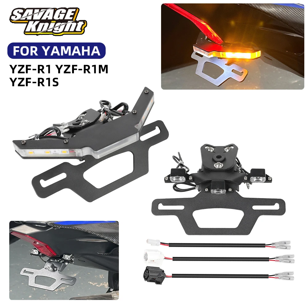 

Motorcycle Tail Tidy License Plate Bracket Turn Signal Light For YAMAHA YZF R1 R1M R1S YZF-R1 YZF-R1S YZF-R1M YZFR1 2015-2026