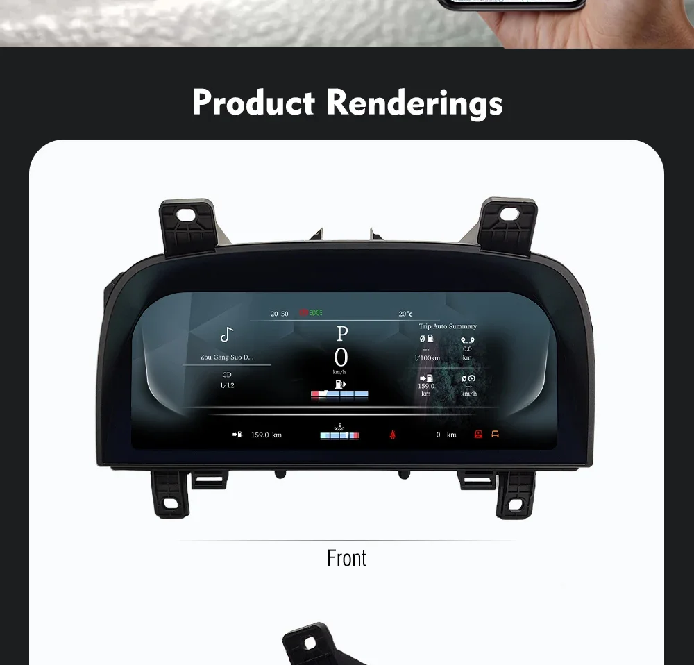 Lcd العنقودية الرقمية لسيارة رينج روفر سبورت L494 2010 2011 2012 2013 الظاهري قمرة القيادة سرعة متر أداة عرض لوحة القيادة للسيارة #1