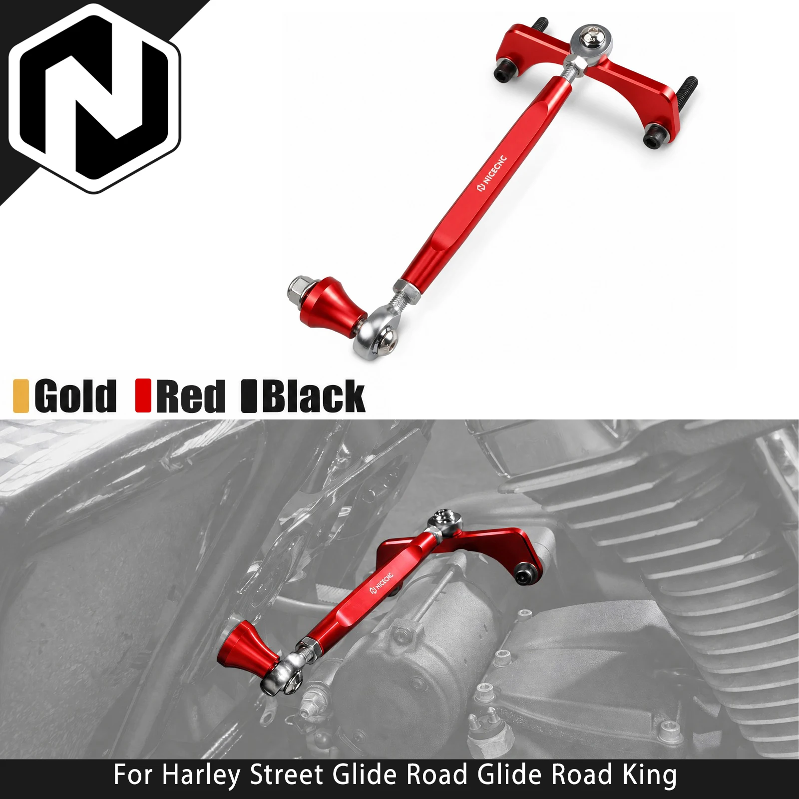 NICECNC M8 Touring Stabilizer For Harley Street Glide FLHX /Special Road Glide FLTRX 2017-2025 Road King Special CVO Road Glide