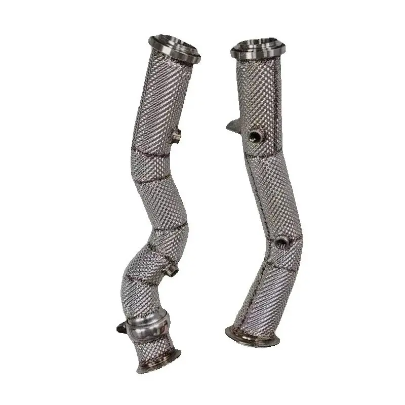 JTLD 304SS Exhaust Test Pipes RHD With Heat Shield for Mercedes-Benz W205 C43 Right Hand Drive Exhaust Catless Downpipe