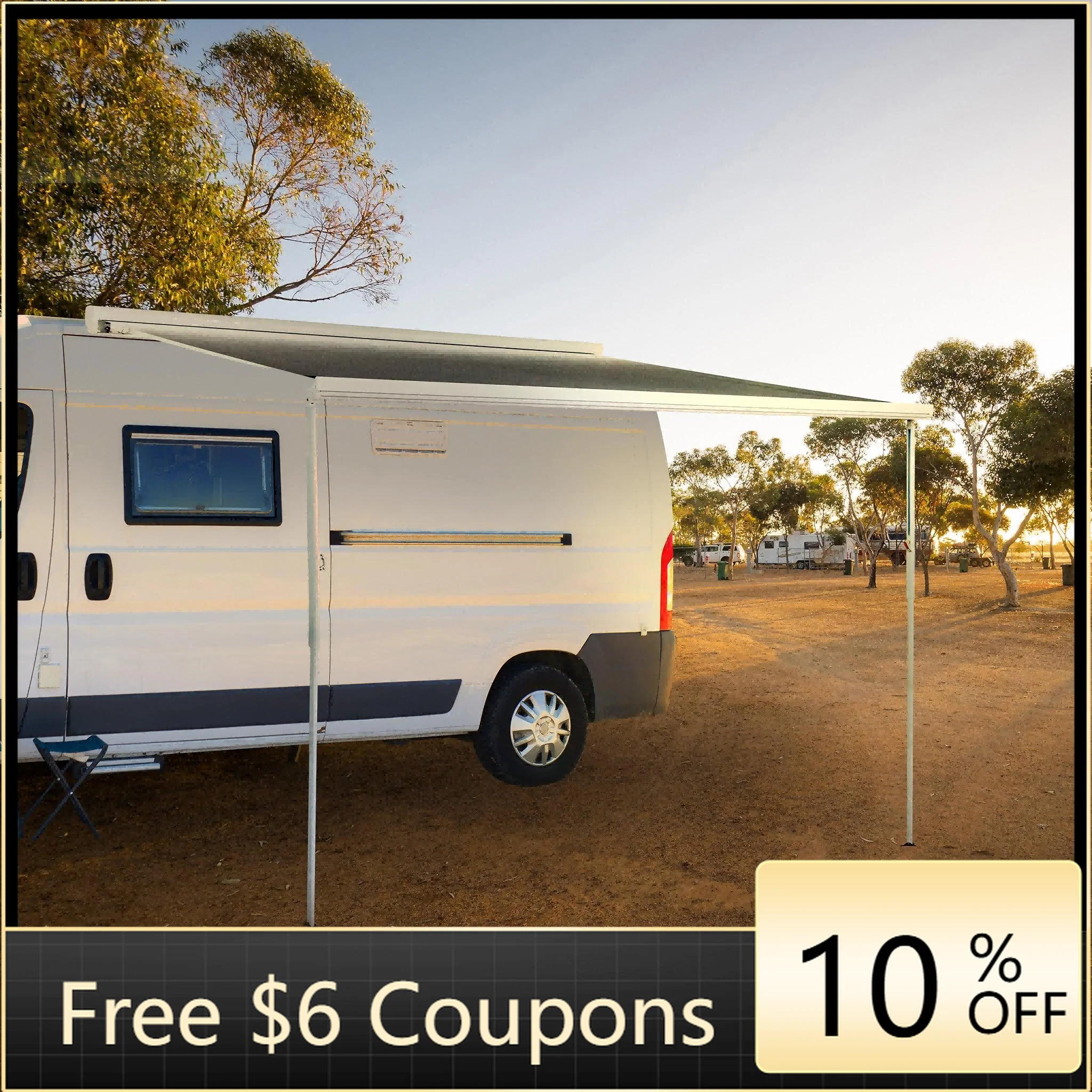 STLF Awnlux W5800 مظلة مثبتة على السقف، مظلة شاحنة Sprinter، مظلة خلفية للشاحنة #1